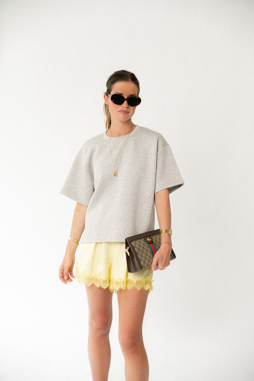 OBJAndrea 2/4 T-shirt light grey melange