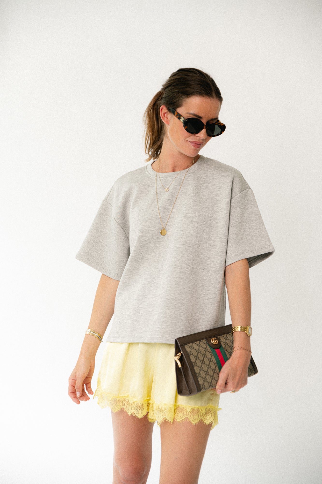 Sophia sateen shorts light yellow