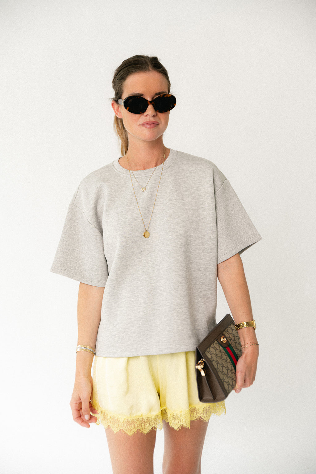 Sophia sateen shorts light yellow