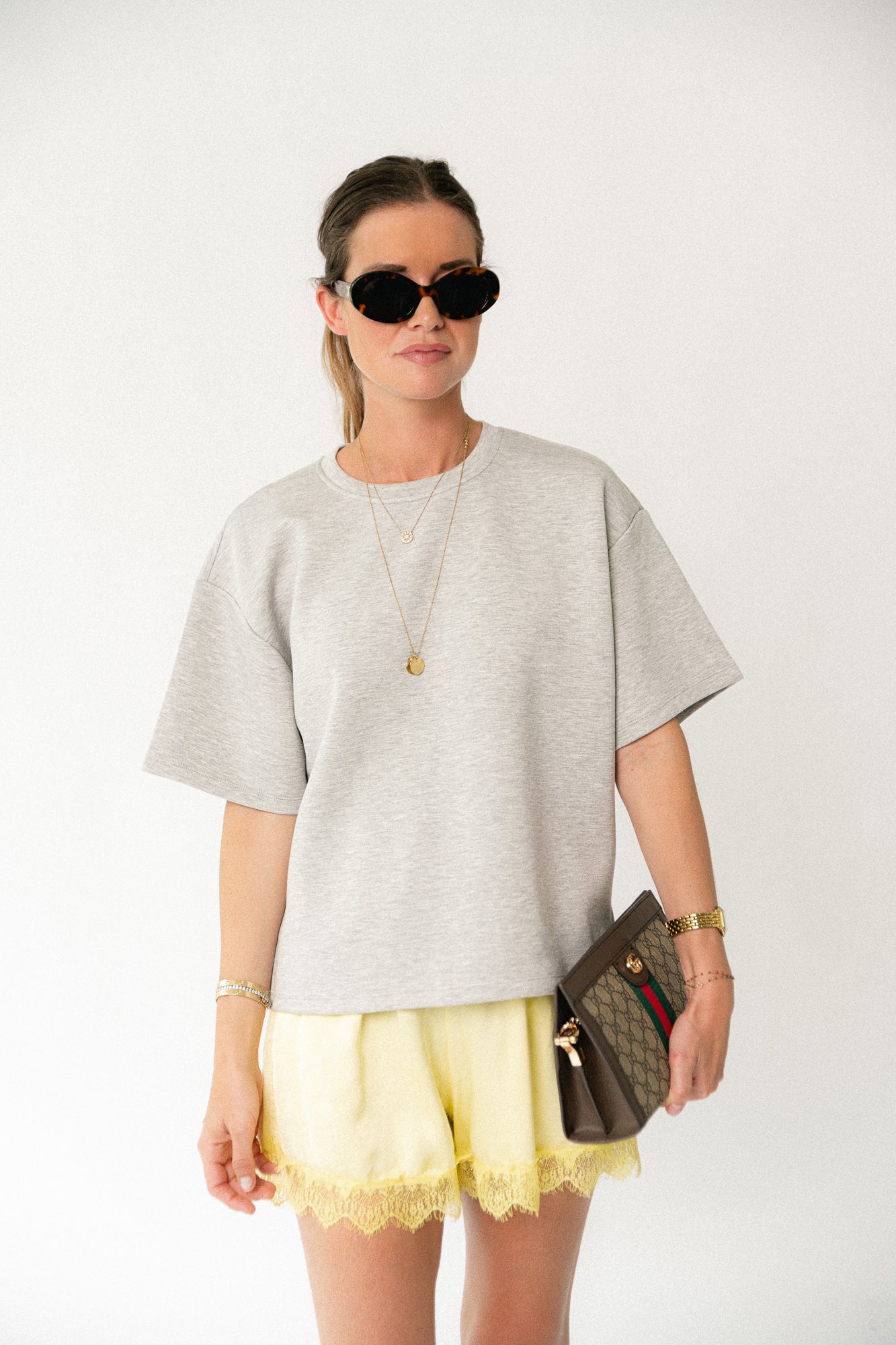 OBJAndrea 2/4 T-shirt light grey melange