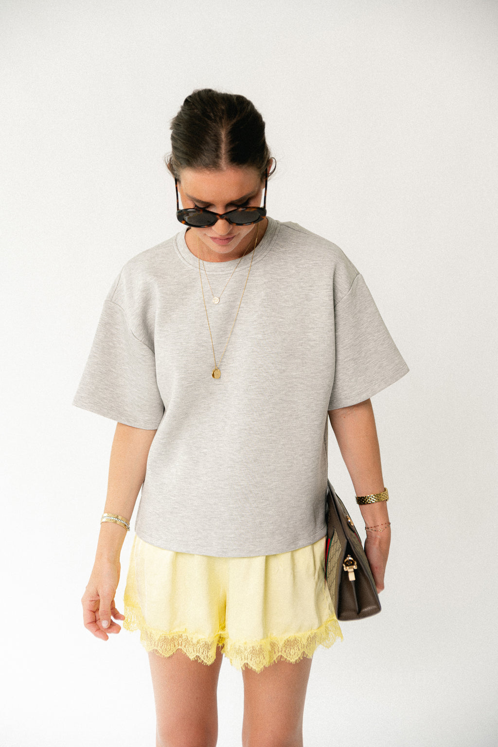 OBJAndrea 2/4 T-shirt light grey melange