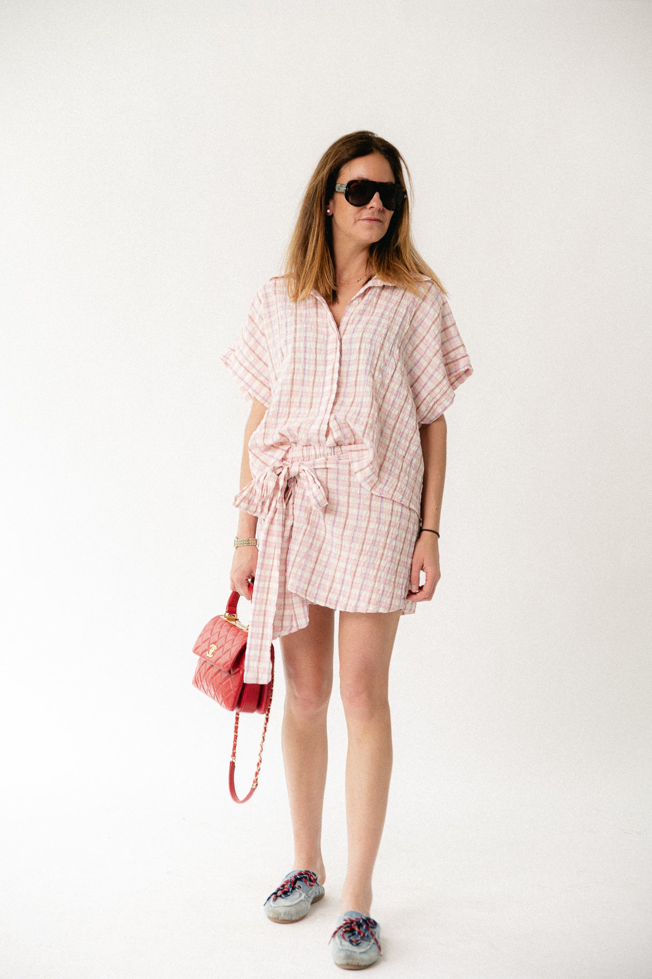 Juliette checkered wrap skort multicolor
