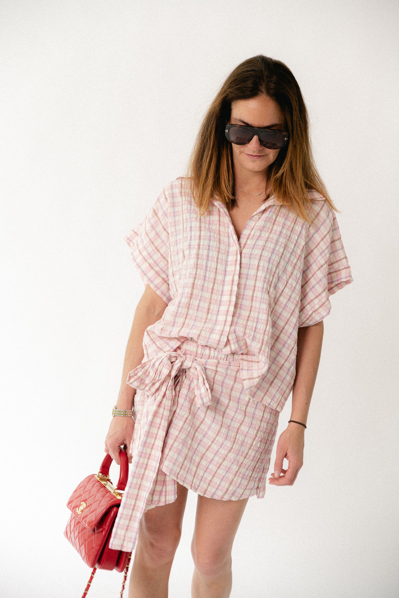 Juliette checkered wrap skort multicolor