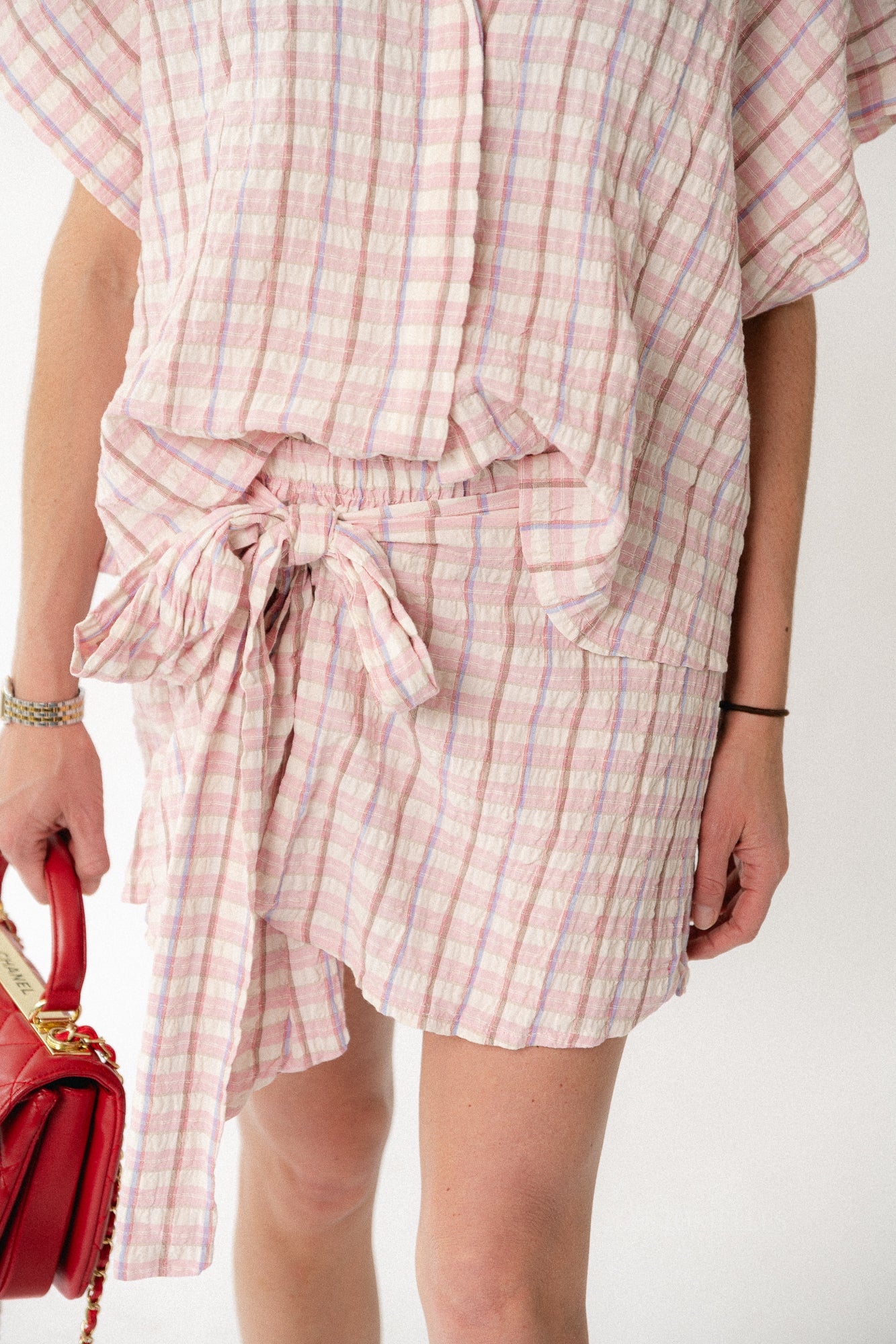 Juliette checkered wrap skort multicolor