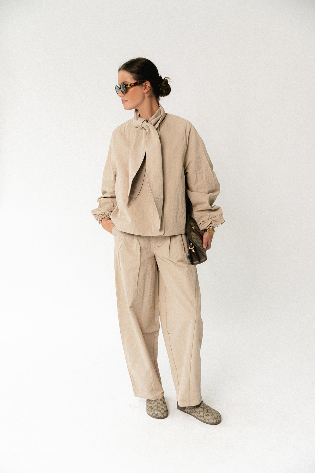 OBJTanya MW barrel pants humus