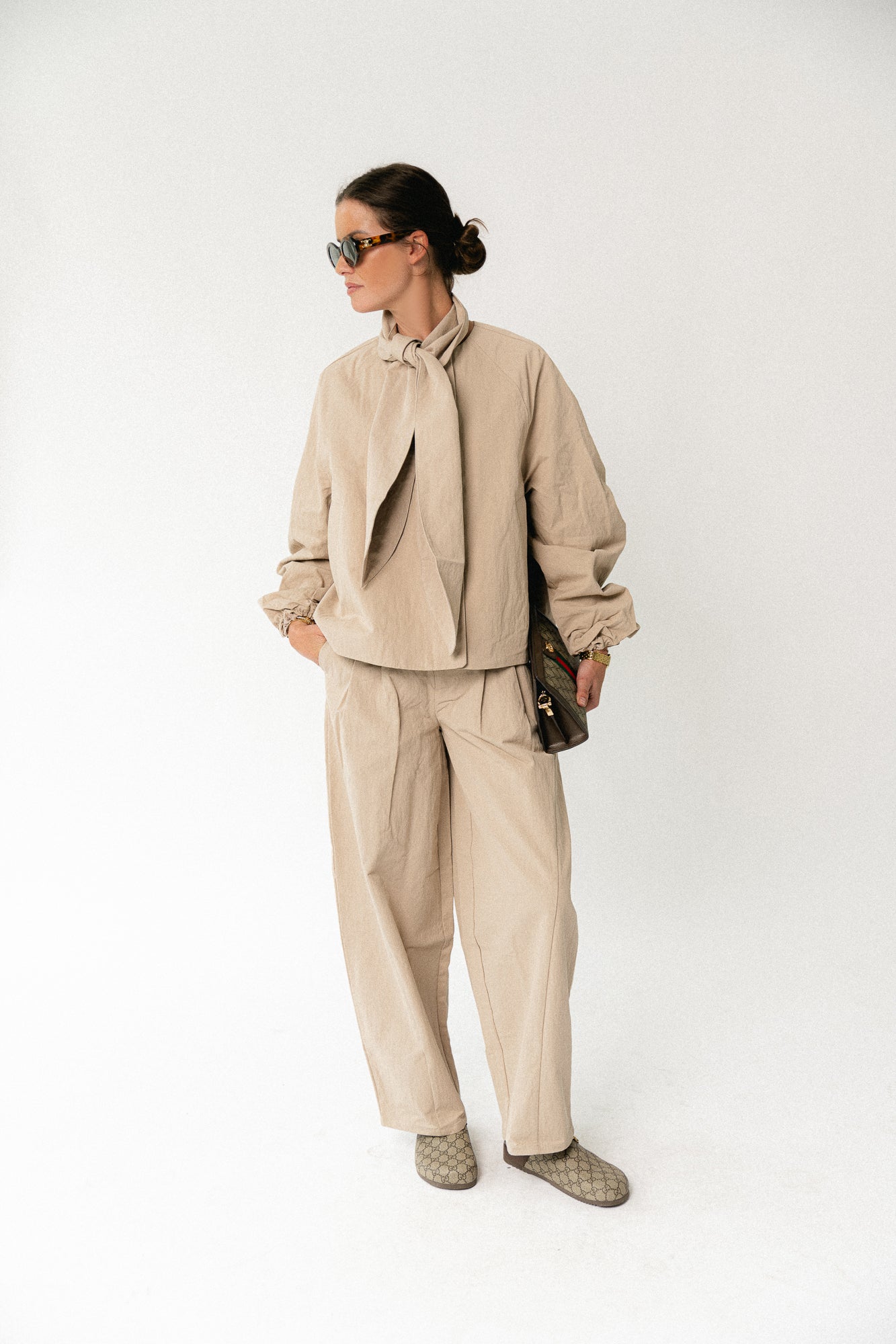 OBJTanya MW barrel pants humus
