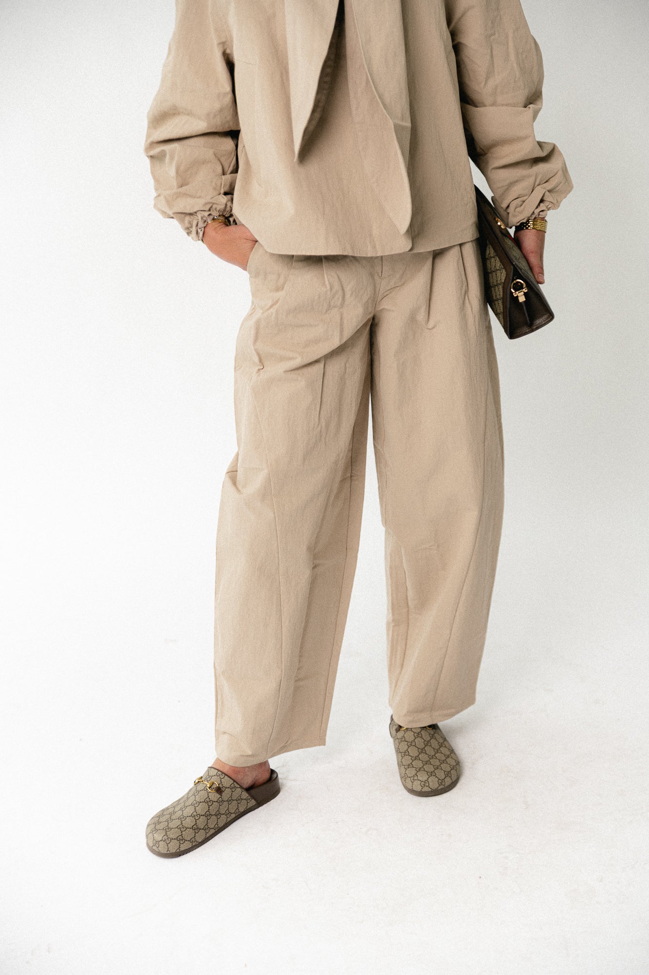 OBJTanya MW barrel pants humus