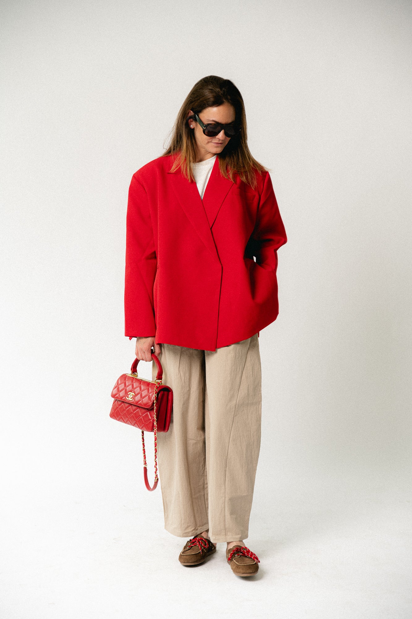 Chloe oversized blazer strawberry red
