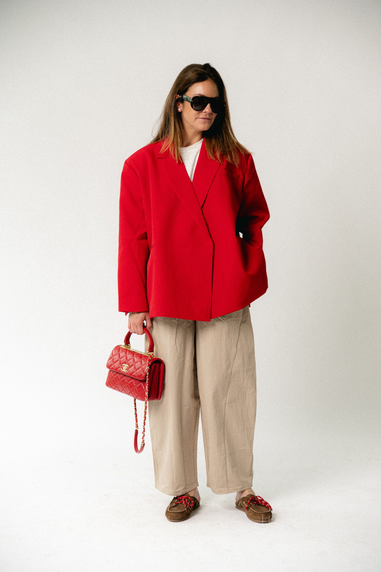 Chloe oversized blazer strawberry red
