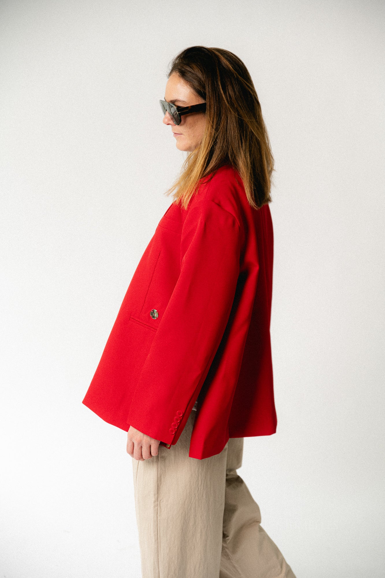 Chloe oversized blazer strawberry red