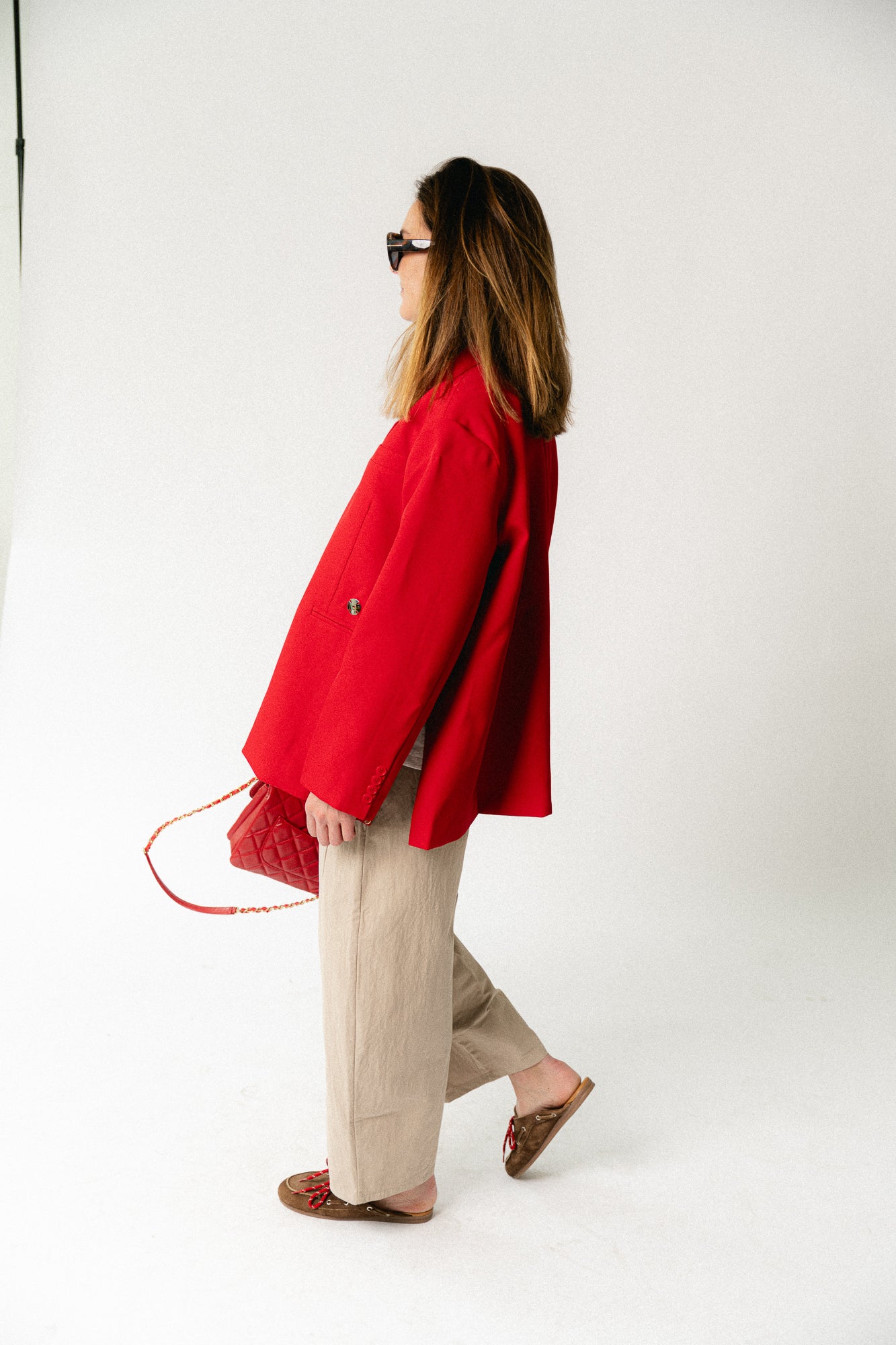 Chloe oversized blazer strawberry red