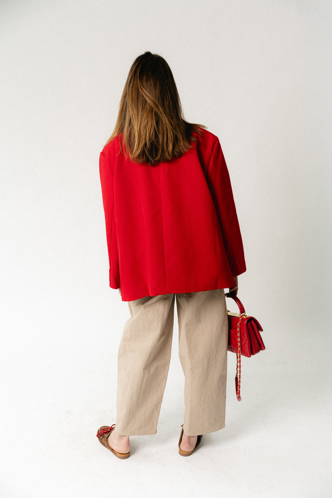 Chloe oversized blazer strawberry red