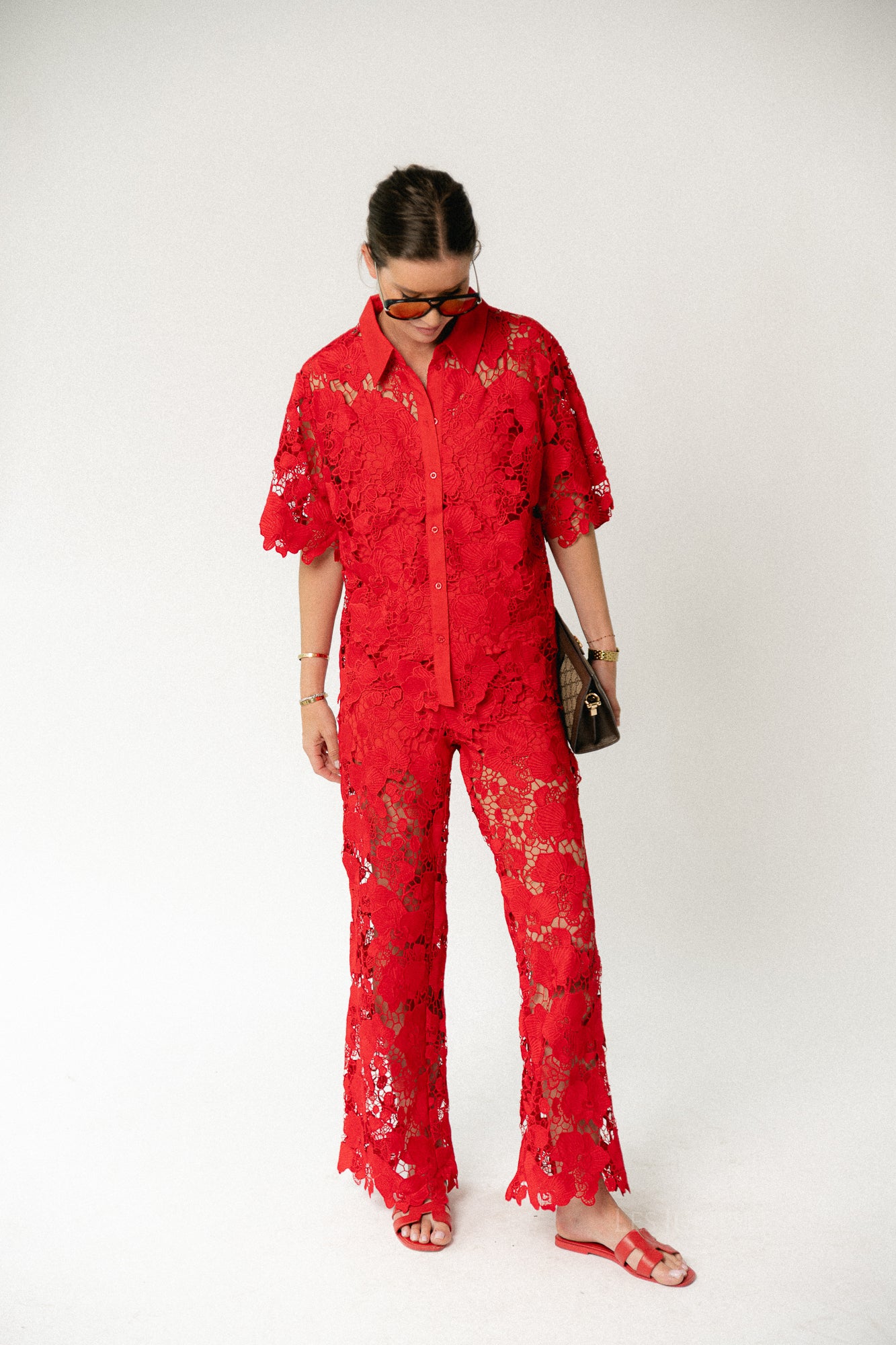 YASGala MW kanten broek poinsettia