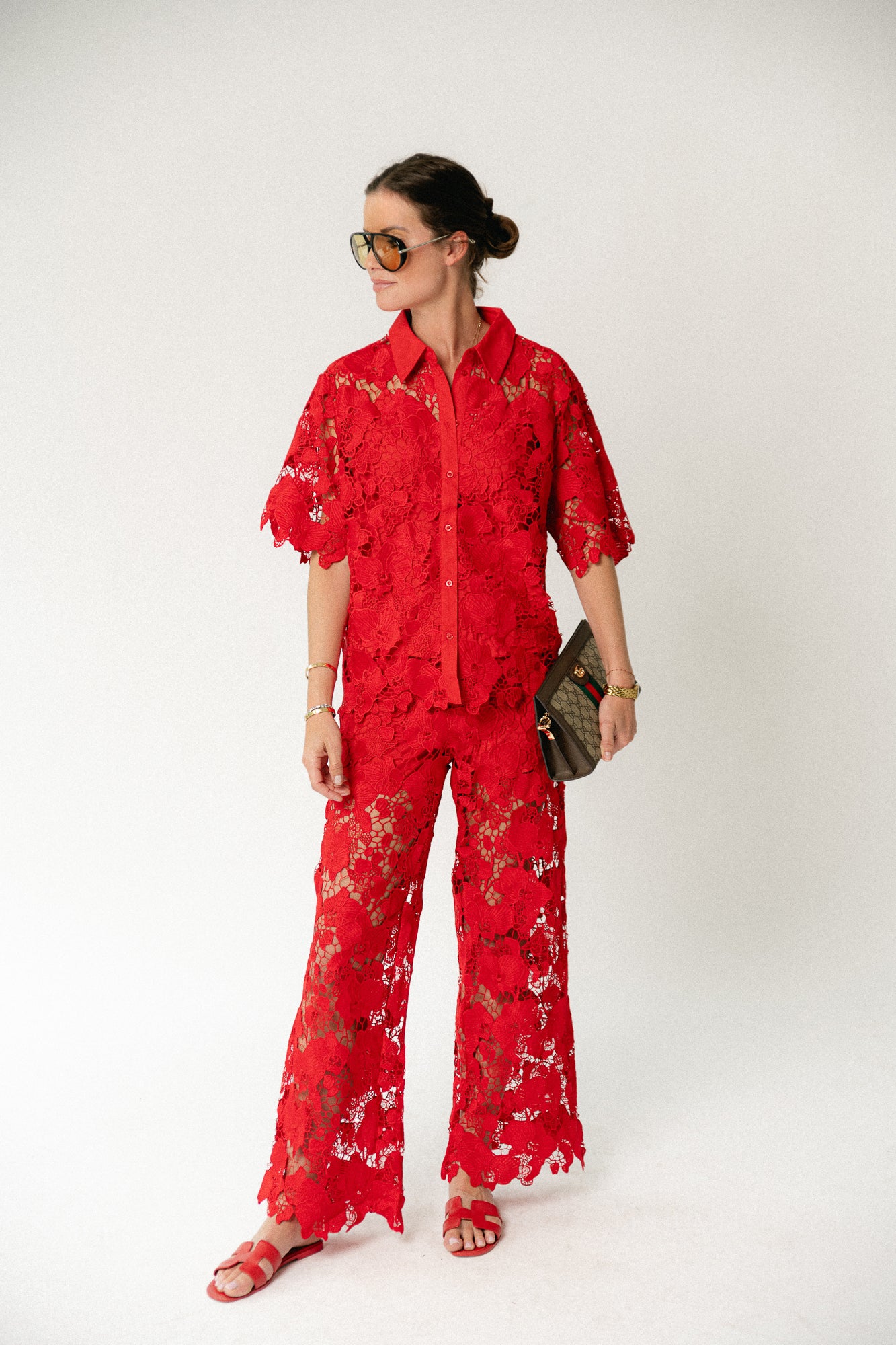 YASGala MW kanten broek poinsettia