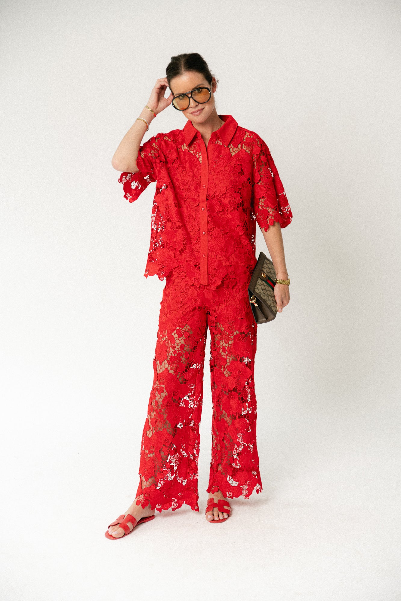 YASGala MW kanten broek poinsettia