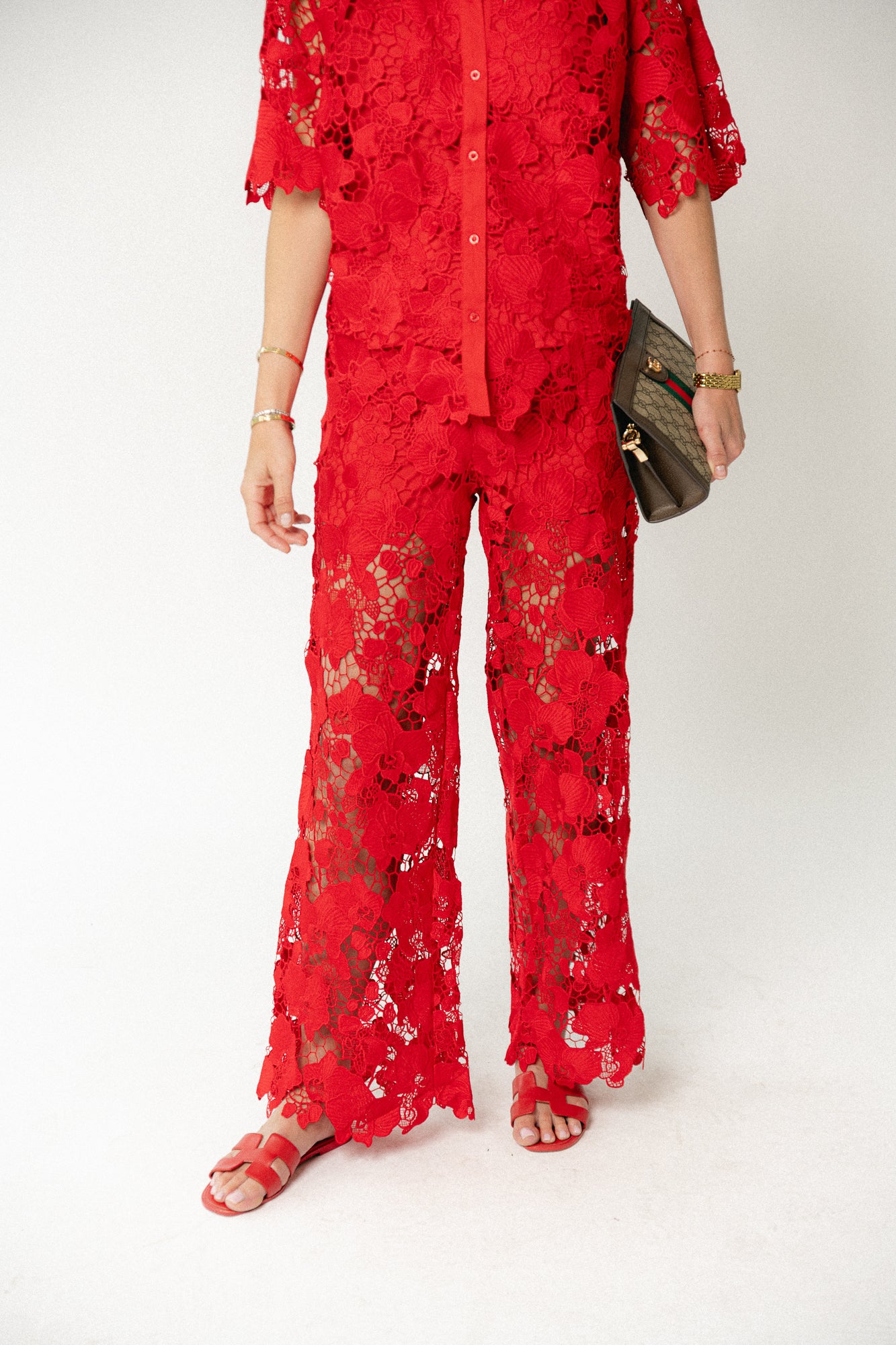 YASGala MW kanten broek poinsettia