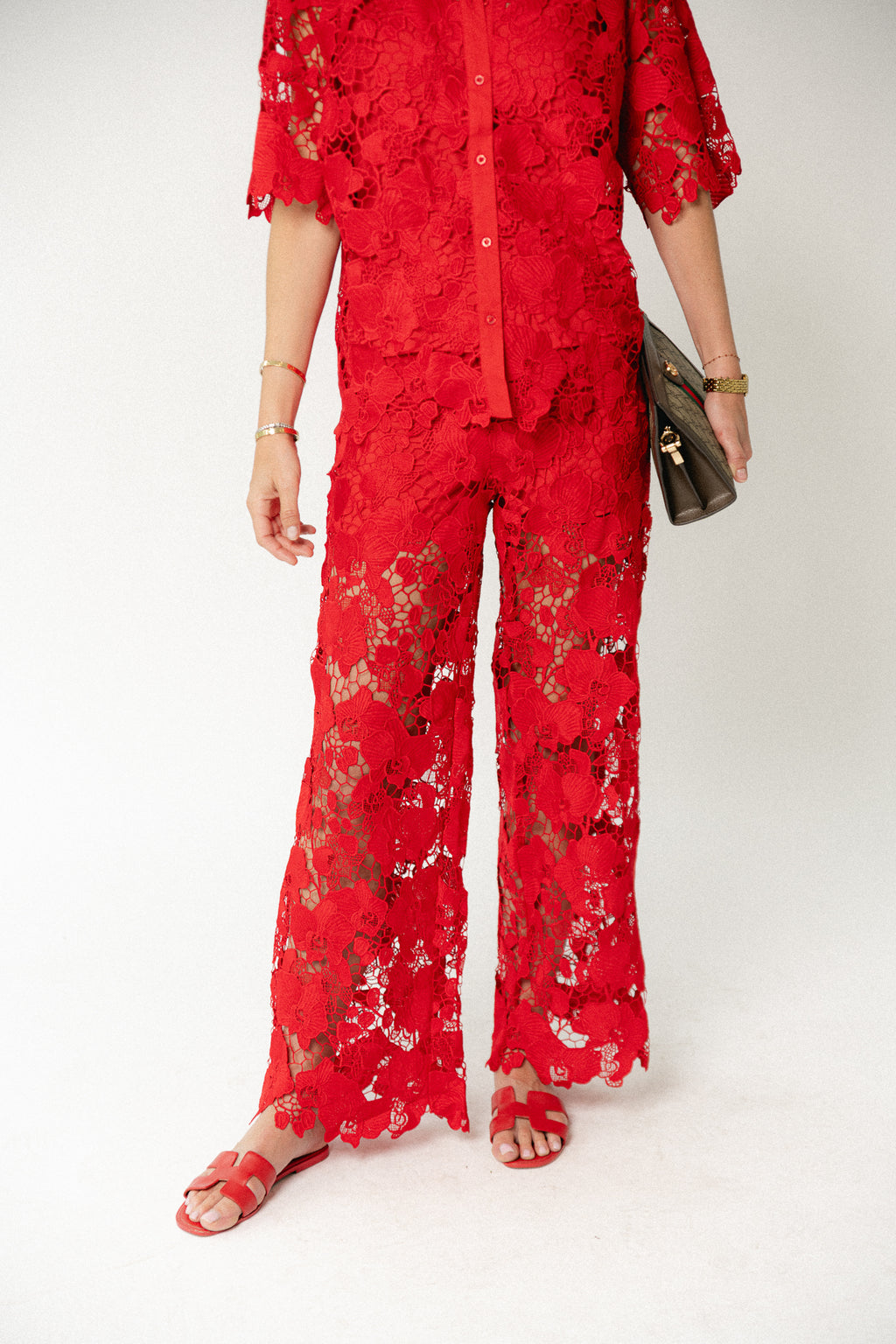 YASGala MW kanten broek poinsettia