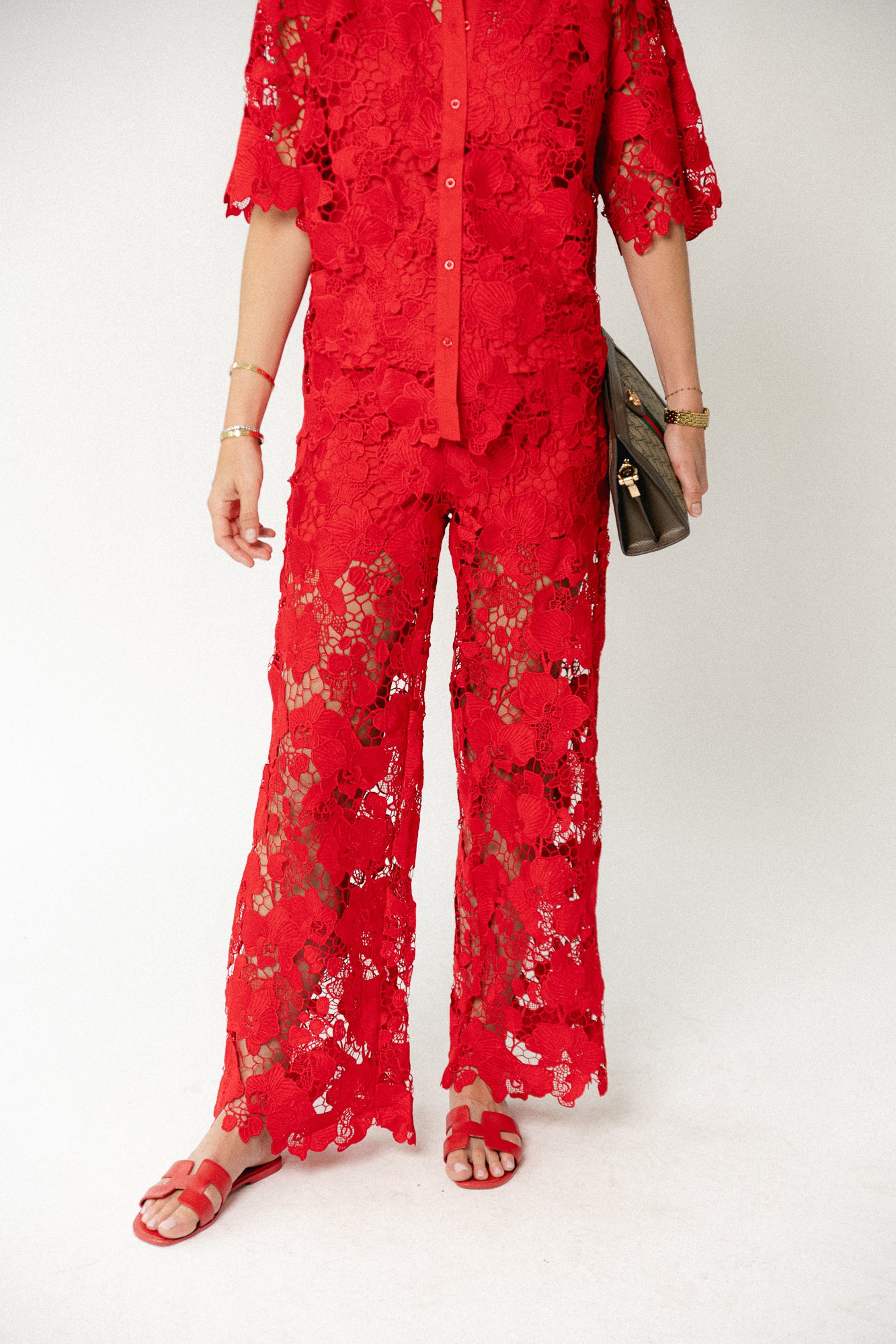 YASGala MW kanten broek poinsettia