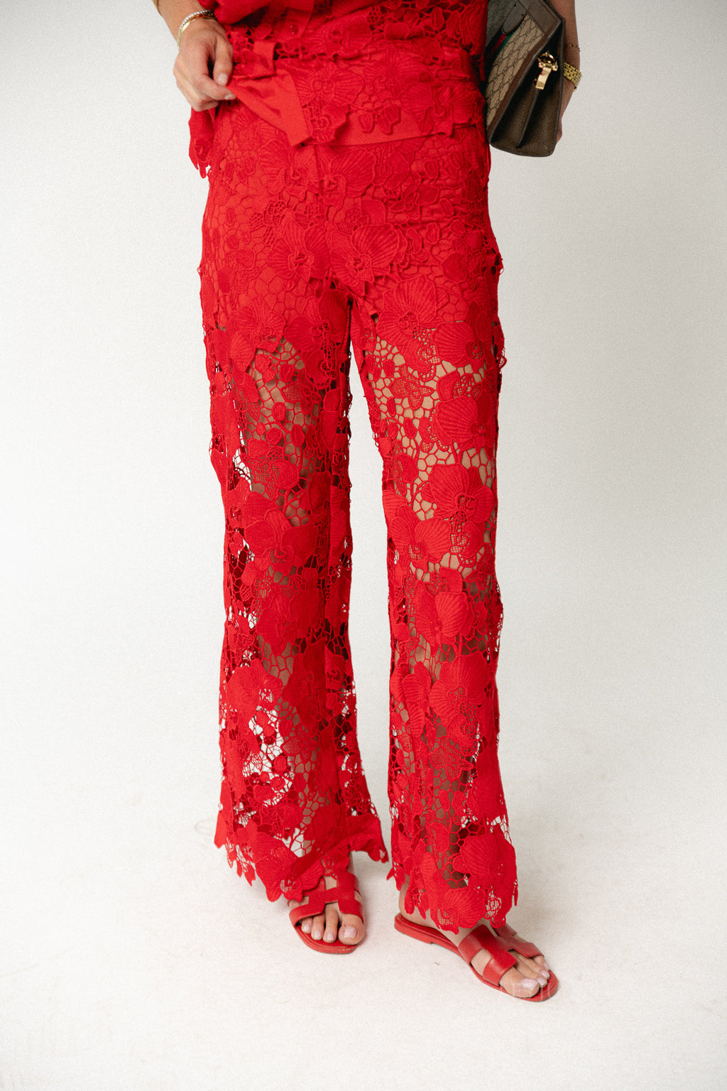 YASGala MW kanten broek poinsettia