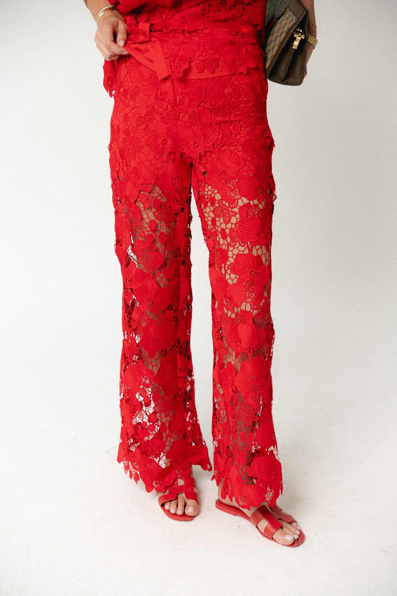YASGala MW kanten broek poinsettia