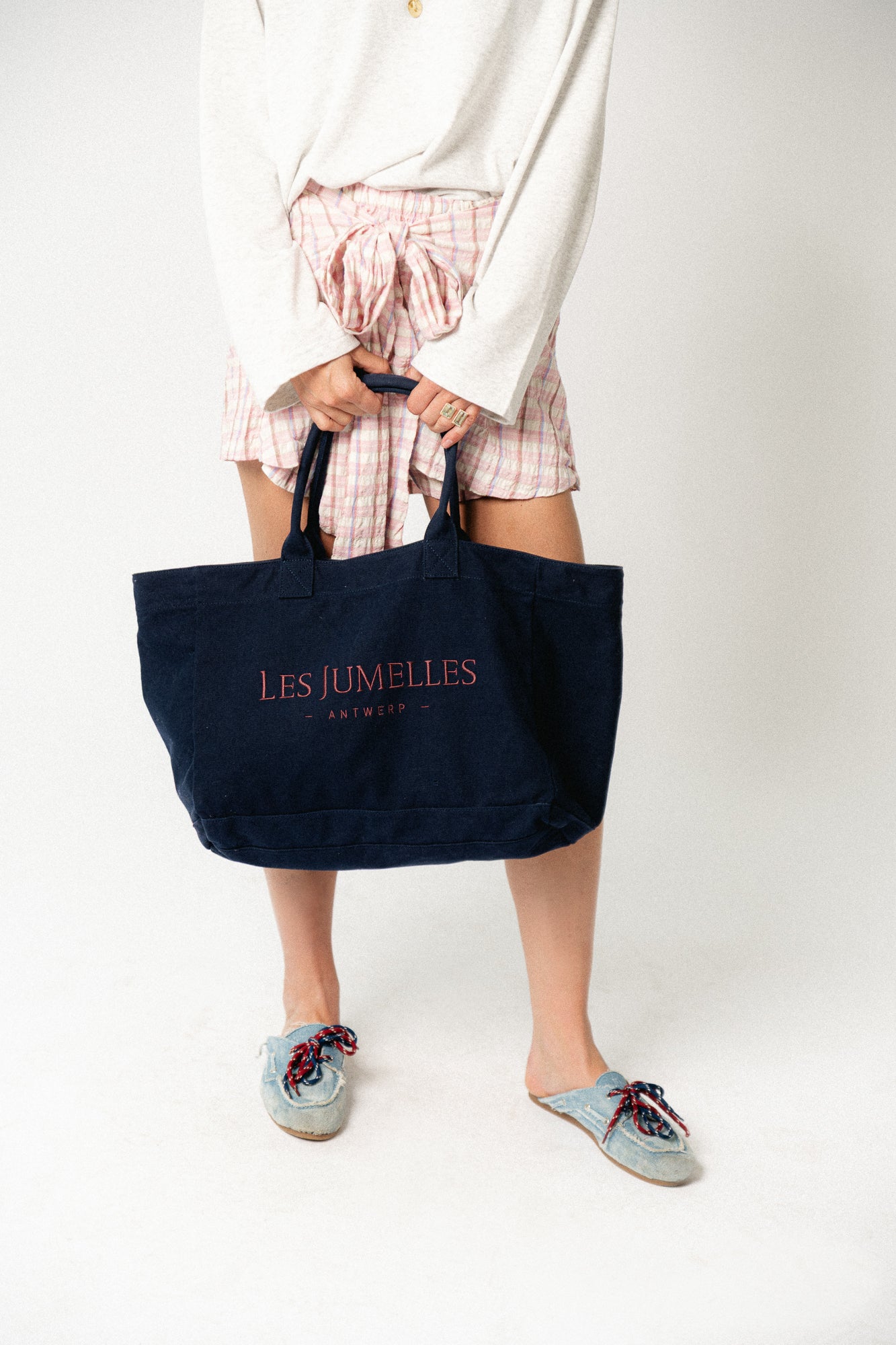Les Jumelles totebag navy/burgundy