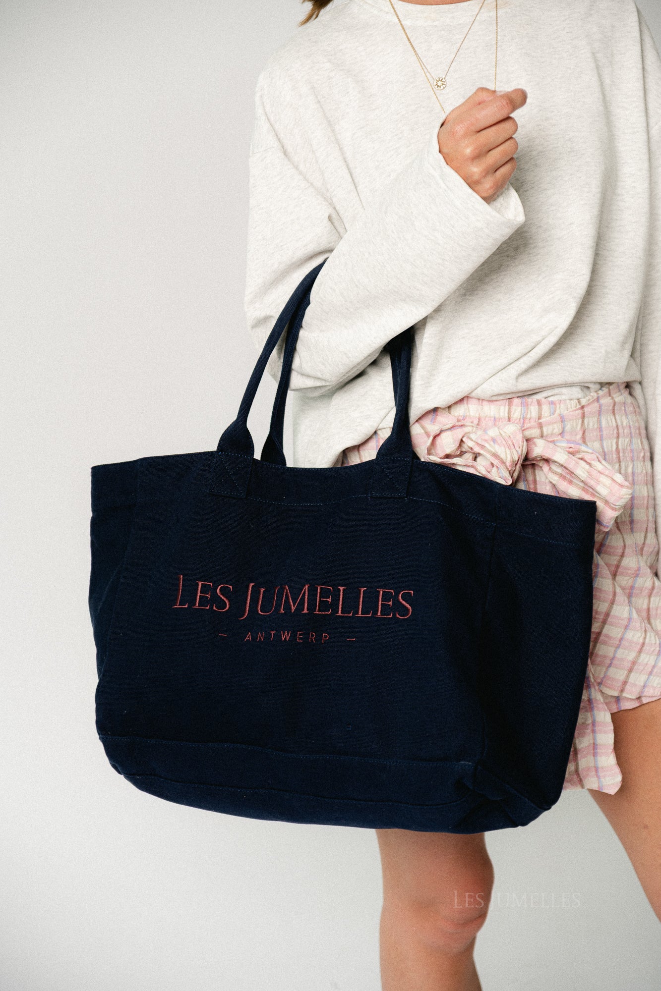 Les Jumelles totebag navy/burgundy