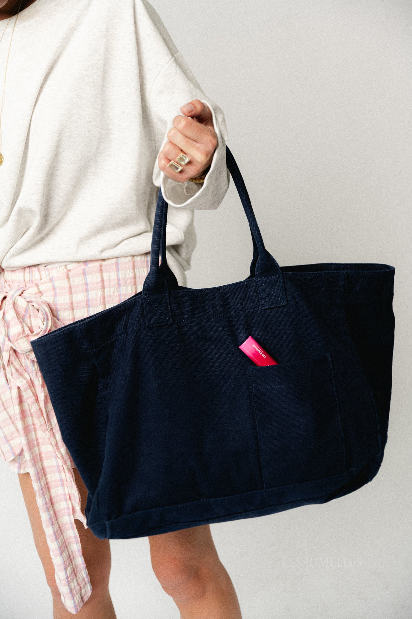 Les Jumelles totebag navy/burgundy