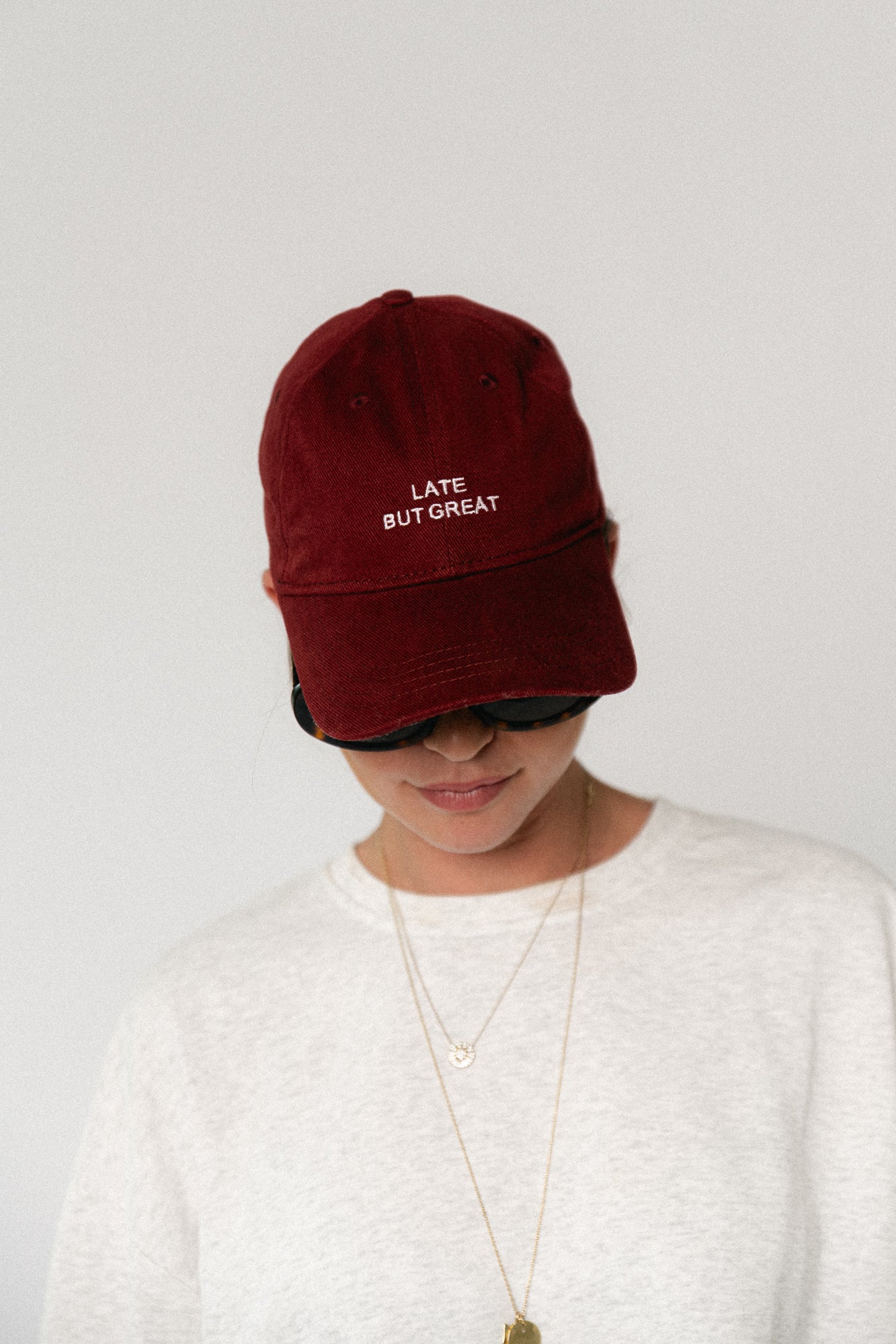 Late but great cap burgundy