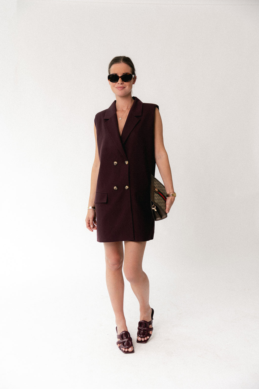 Luisa blazer dress burgundy