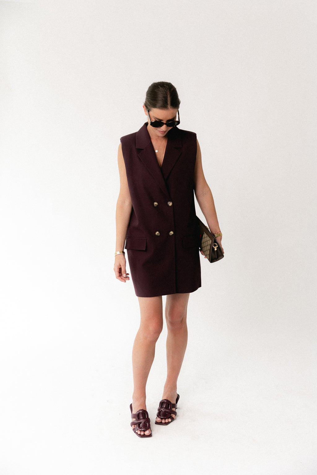 Luisa blazer dress burgundy