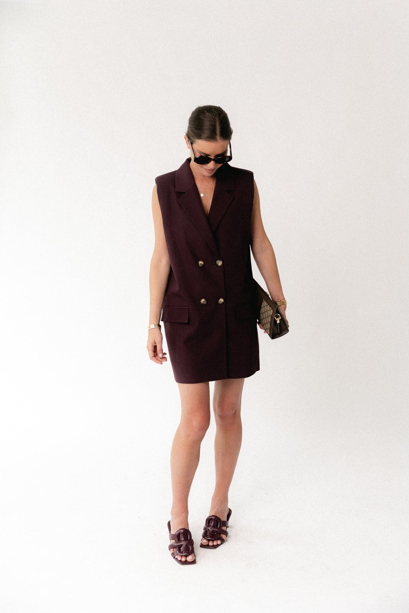 Luisa blazer dress burgundy