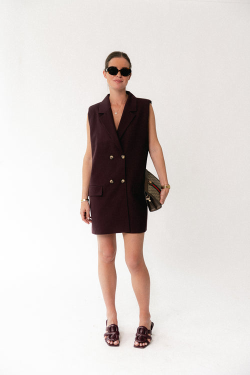 Luisa blazer dress burgundy