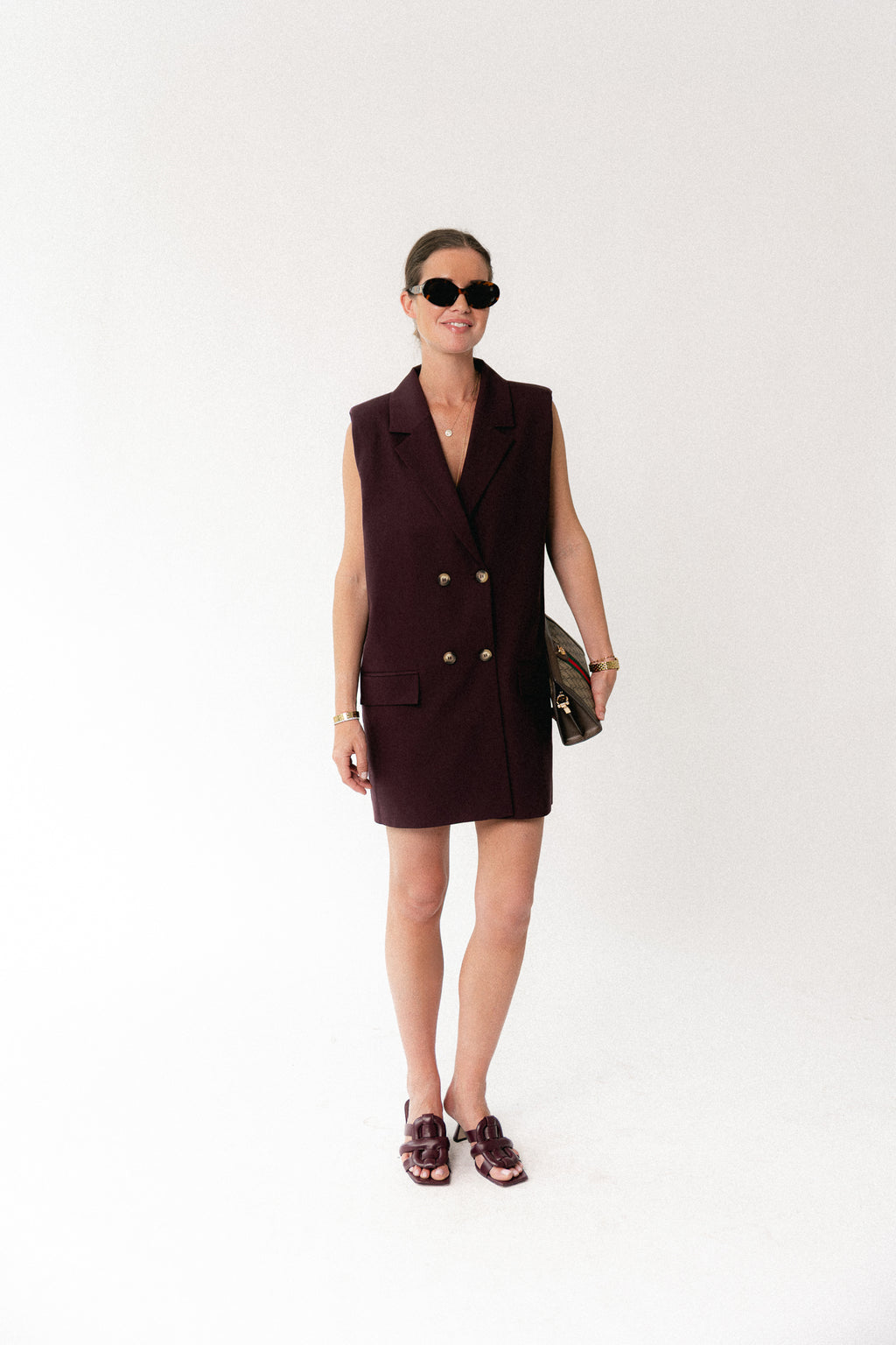 Luisa blazer dress burgundy