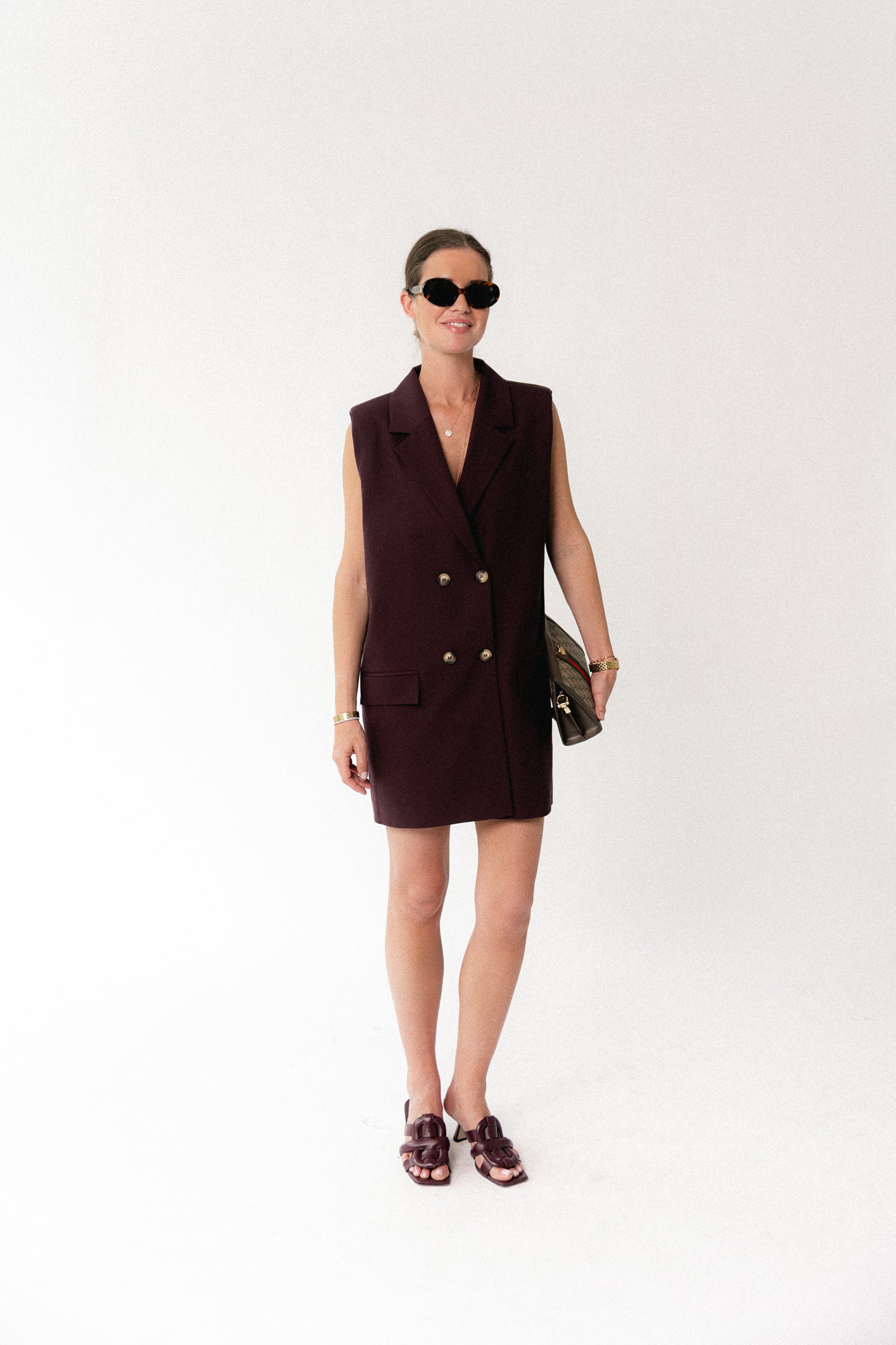 Luisa blazer dress burgundy