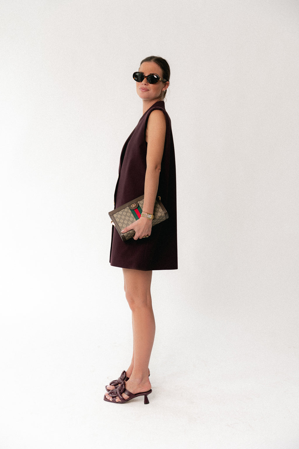 Luisa blazer dress burgundy
