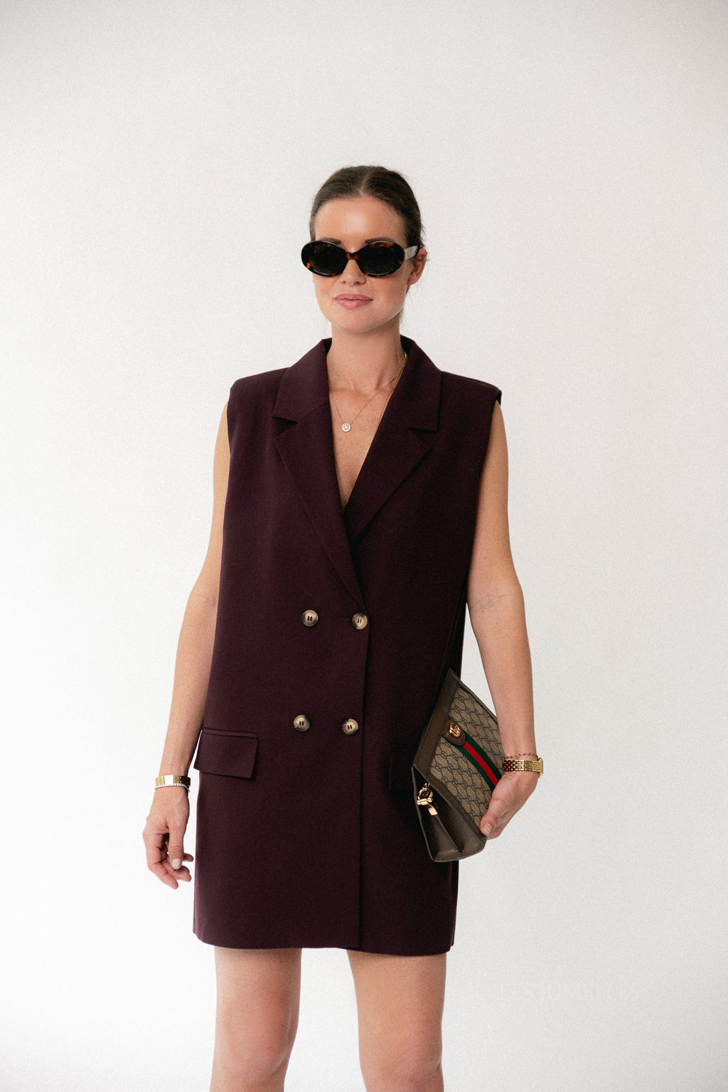 Luisa blazer dress burgundy