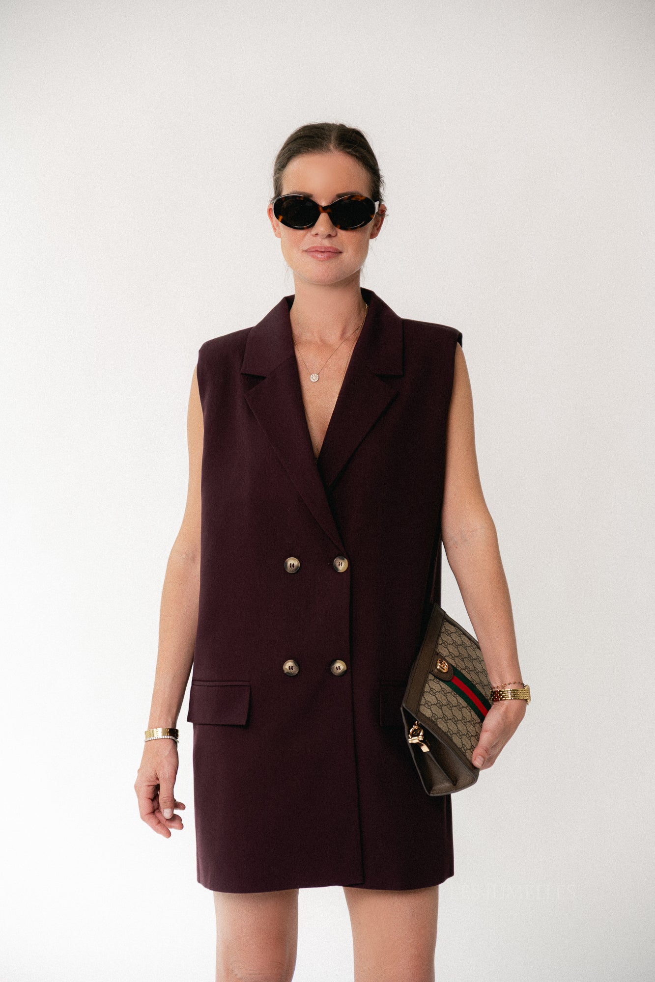 Luisa blazer dress burgundy
