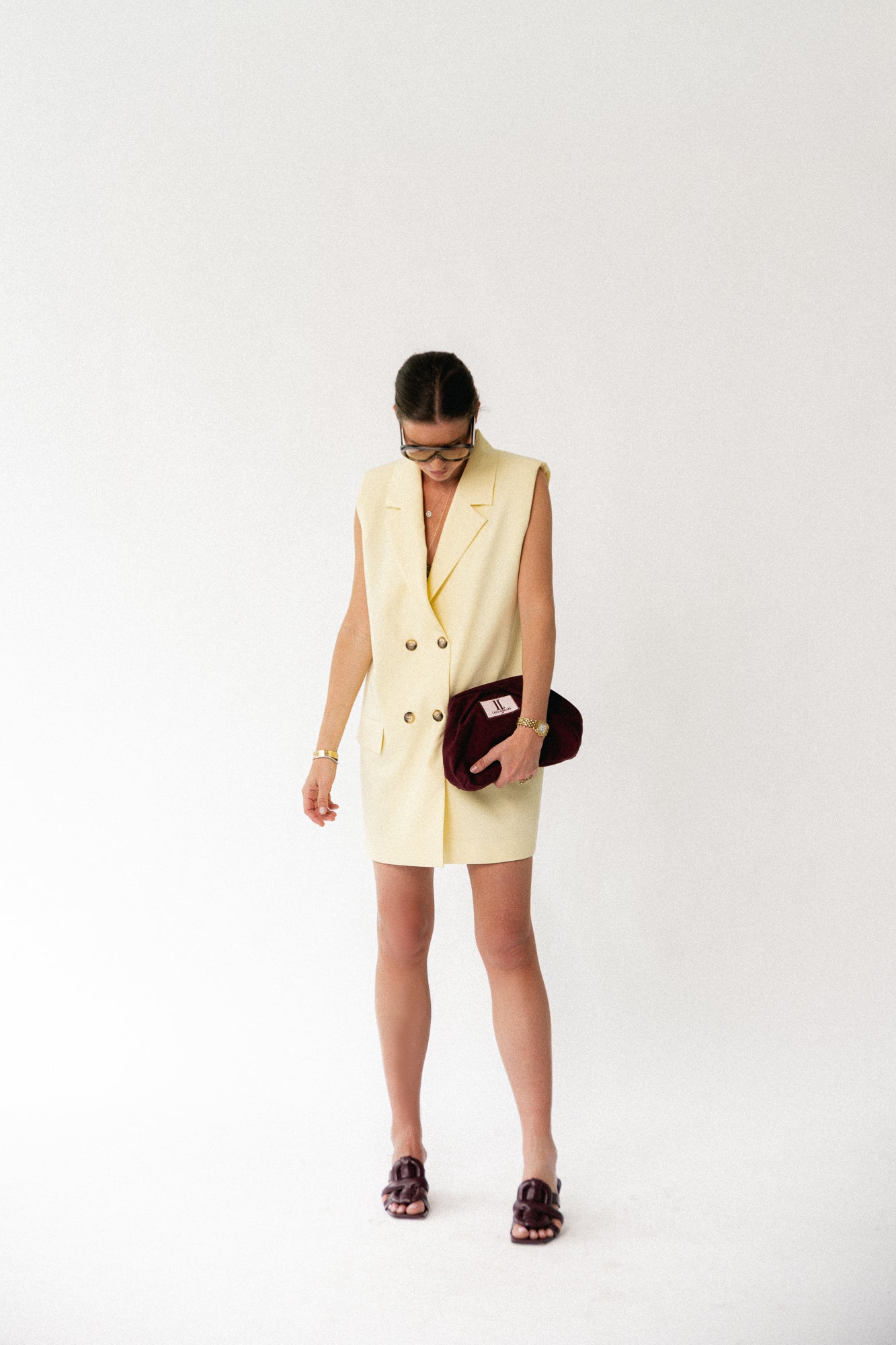 Luisa blazer dress butter yellow