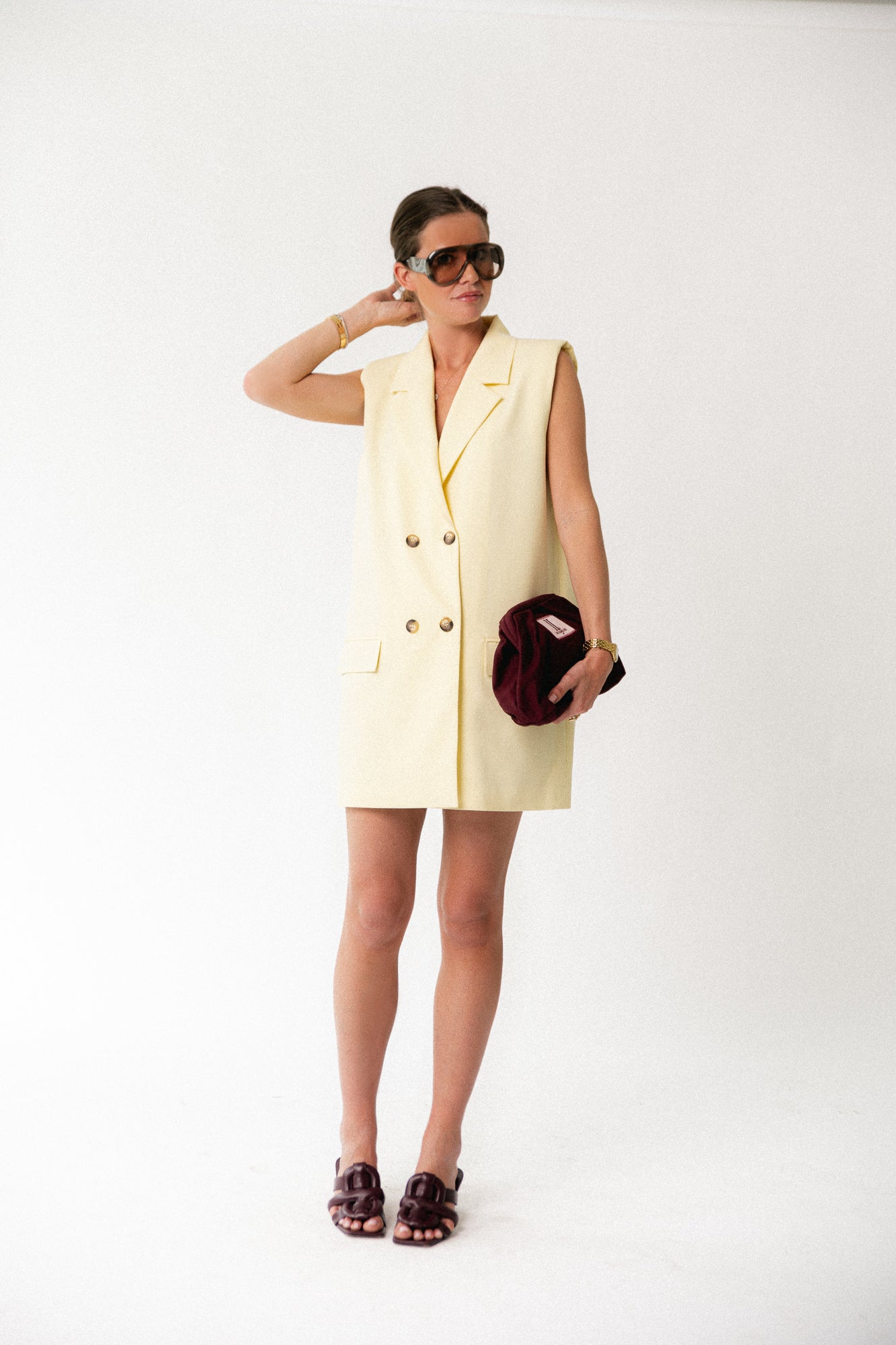 Luisa blazer dress butter yellow