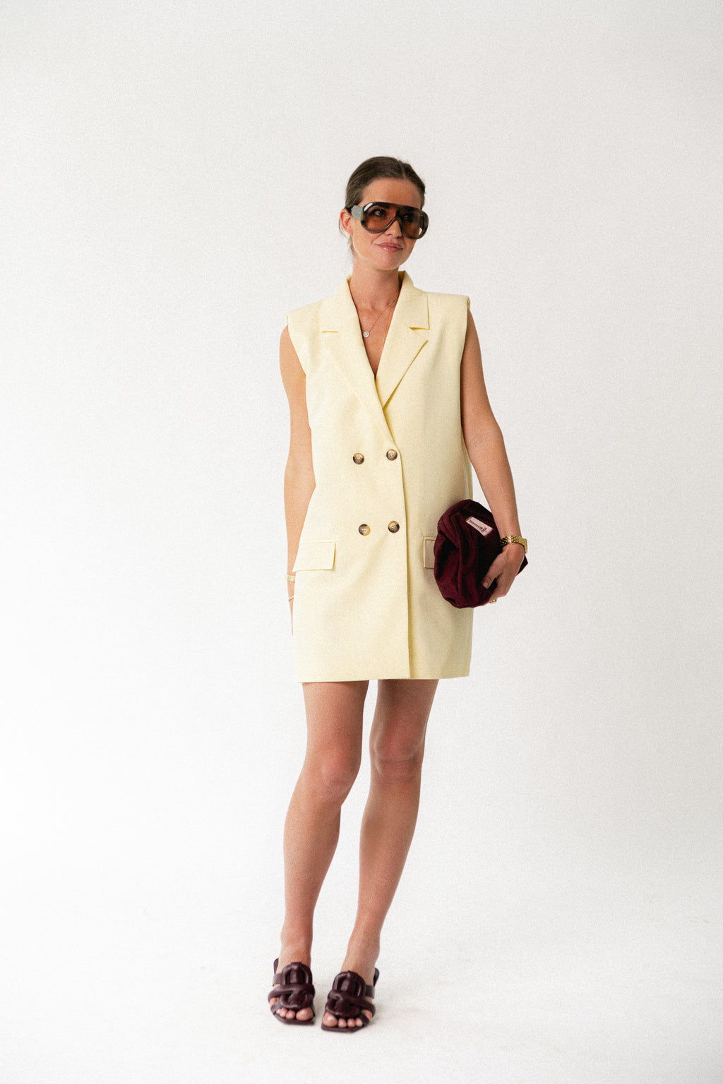 Luisa blazer dress butter yellow