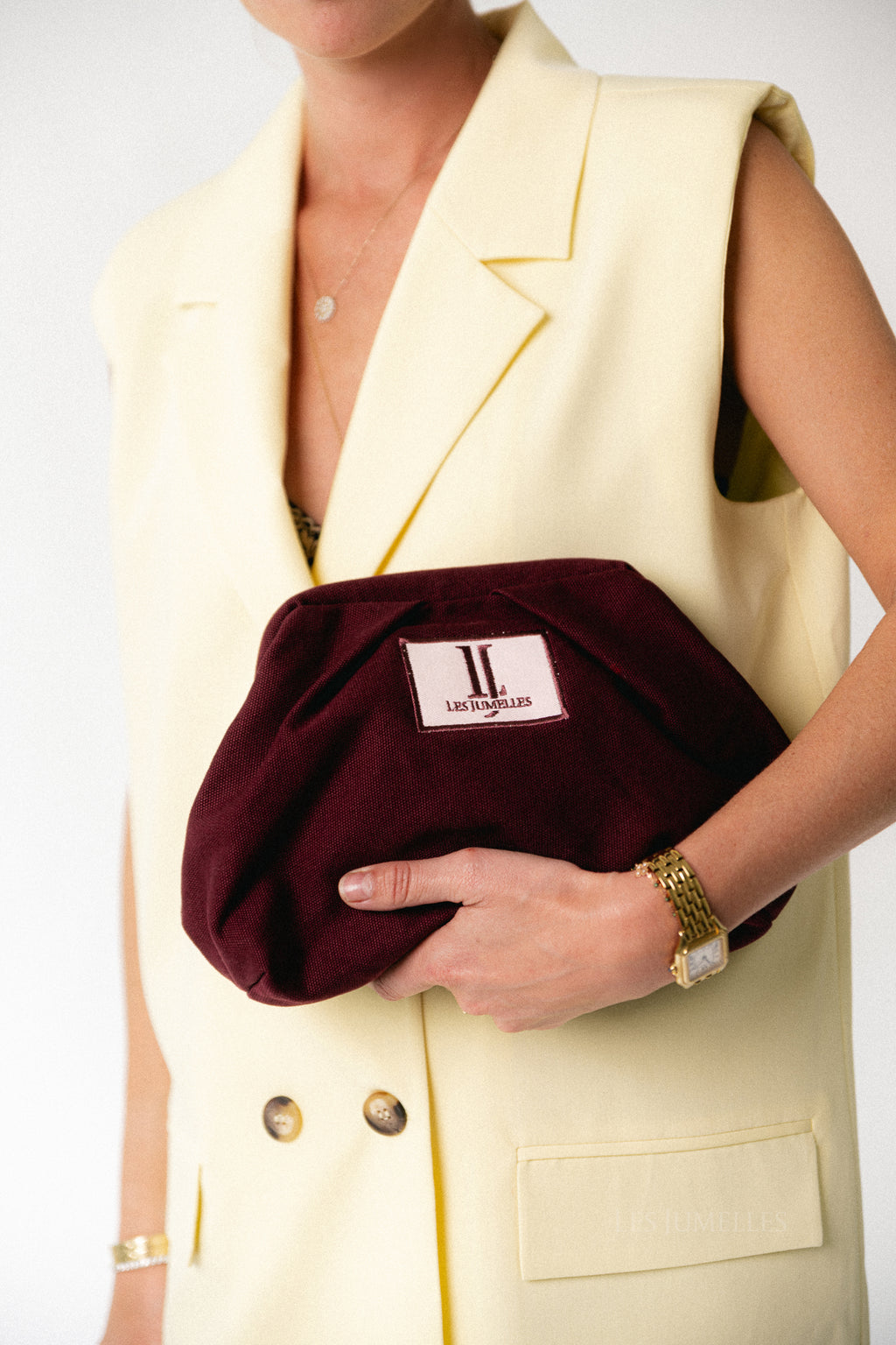 Les Jumelles toiletry bag burgundy
