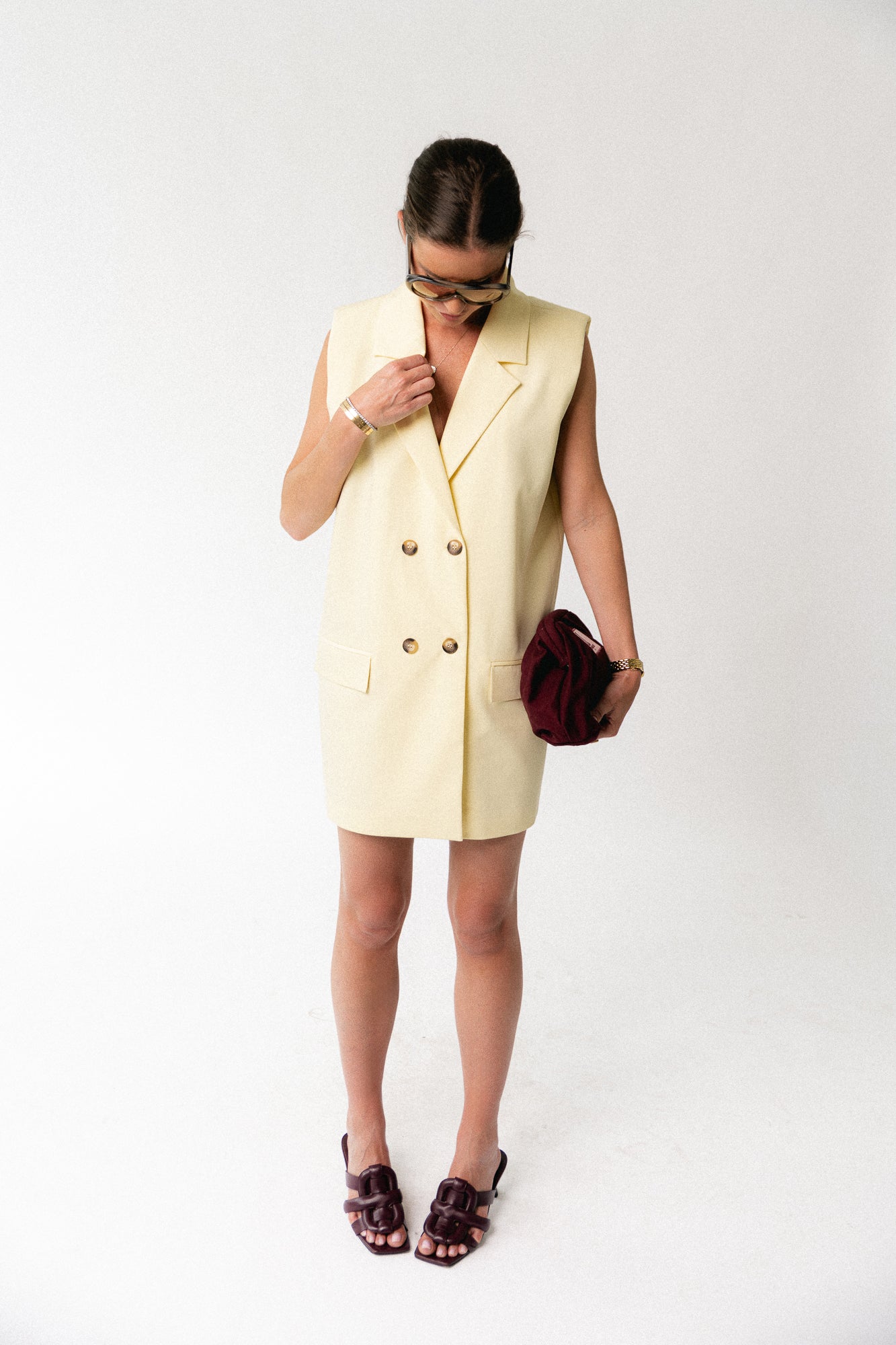 Luisa blazer dress butter yellow