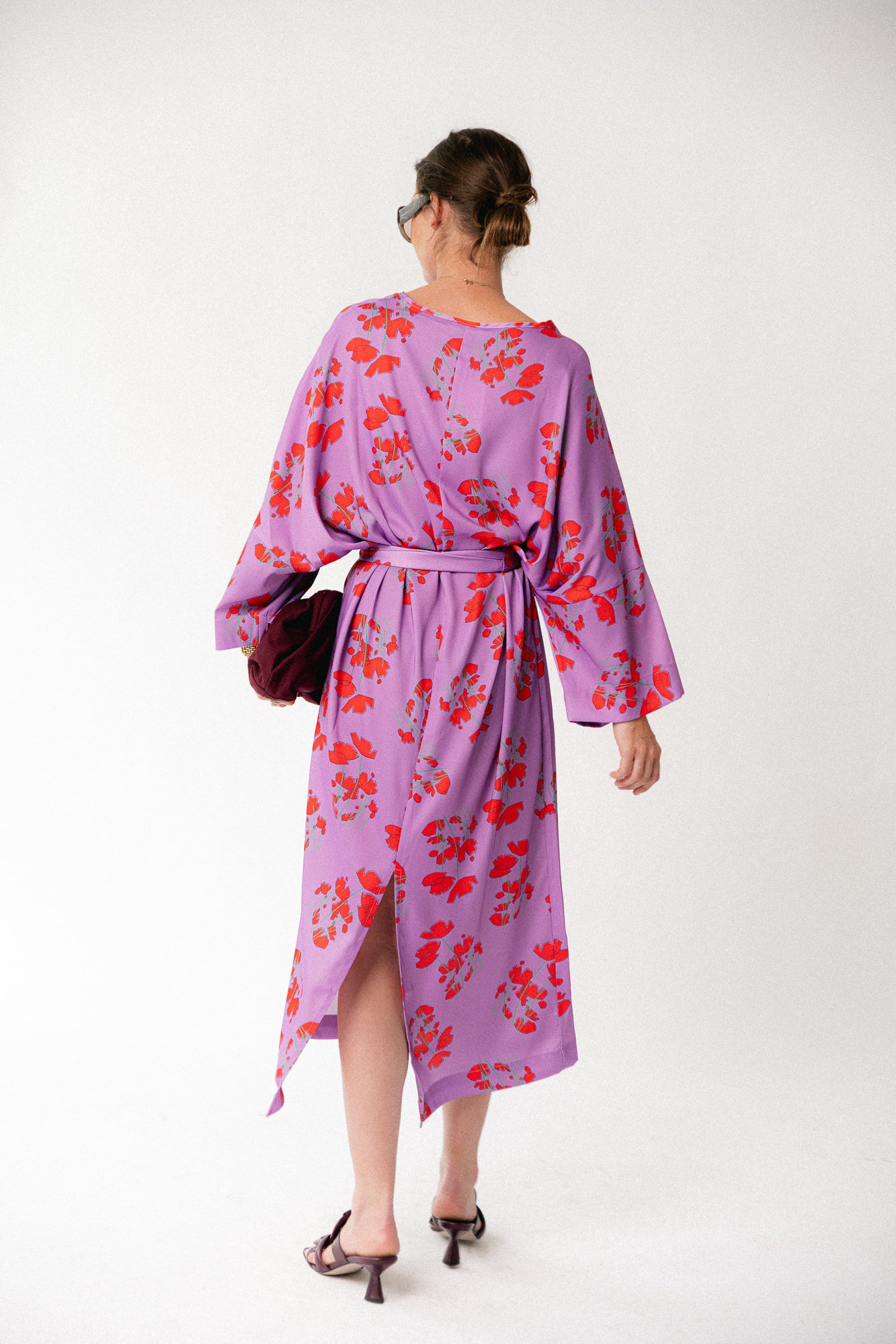 Valerie long dress viola print lilac