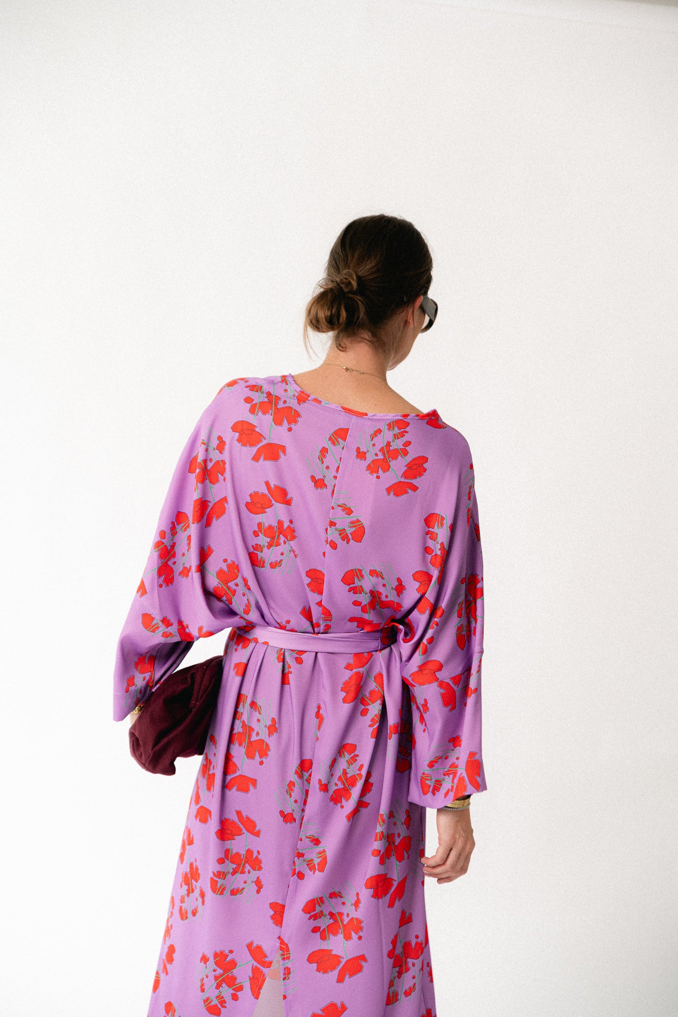Valerie long dress viola print lilac