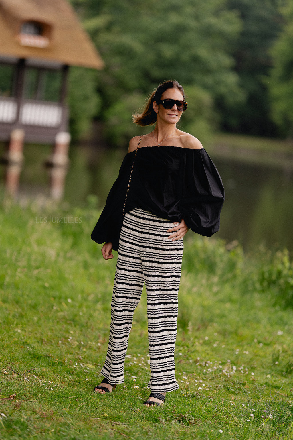 Fran off shoulder blouse black