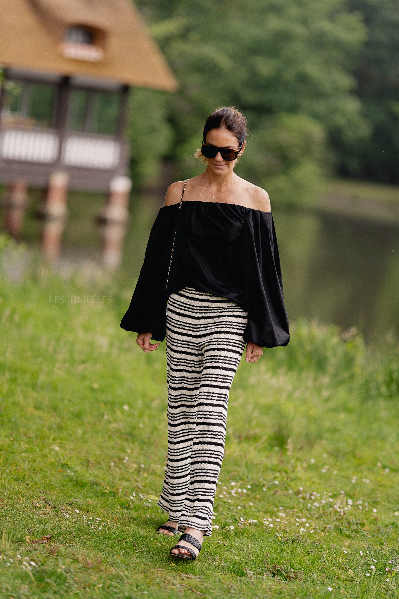 Fran Off-Shoulder Bluse Schwarz