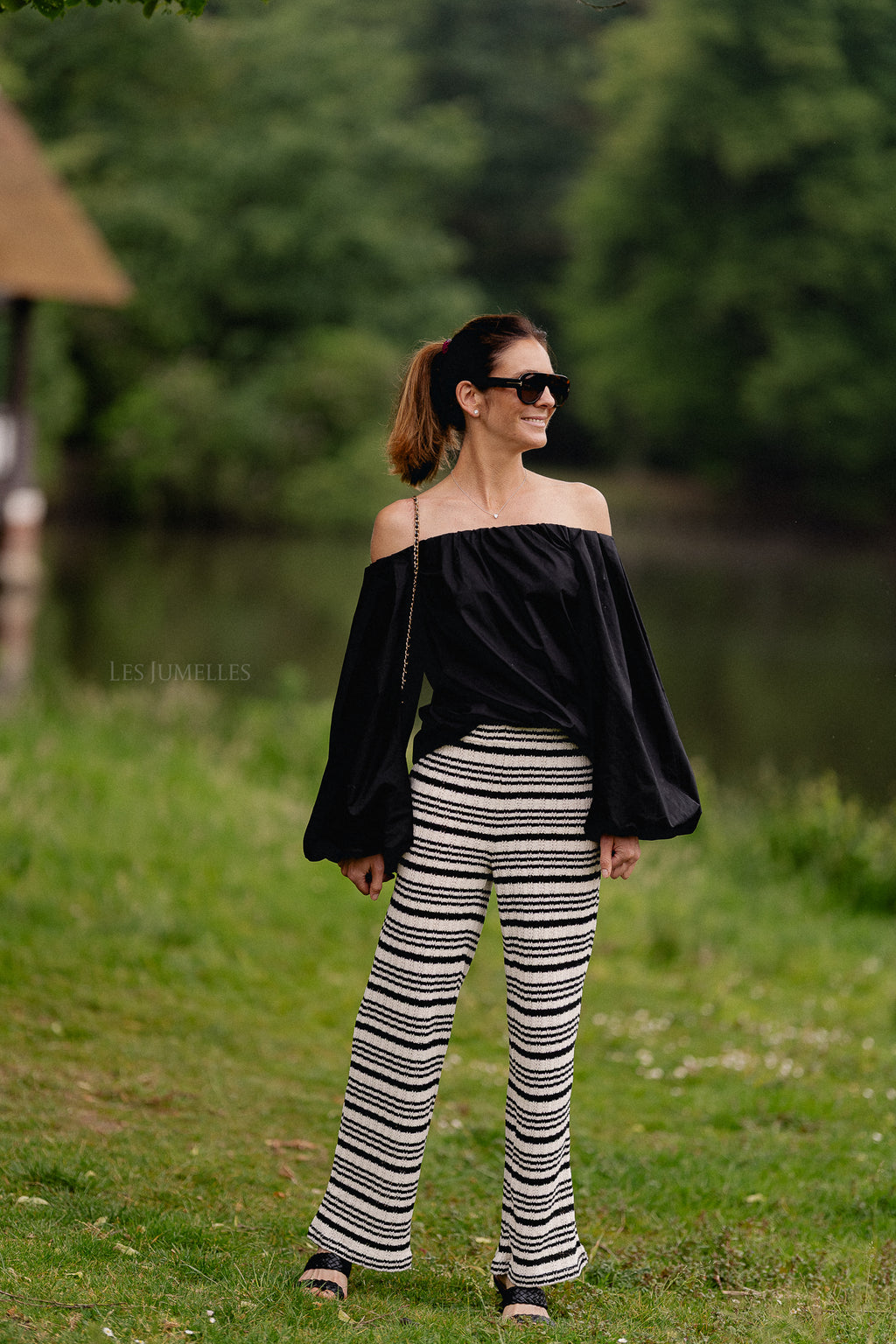 Fran off shoulder blouse black