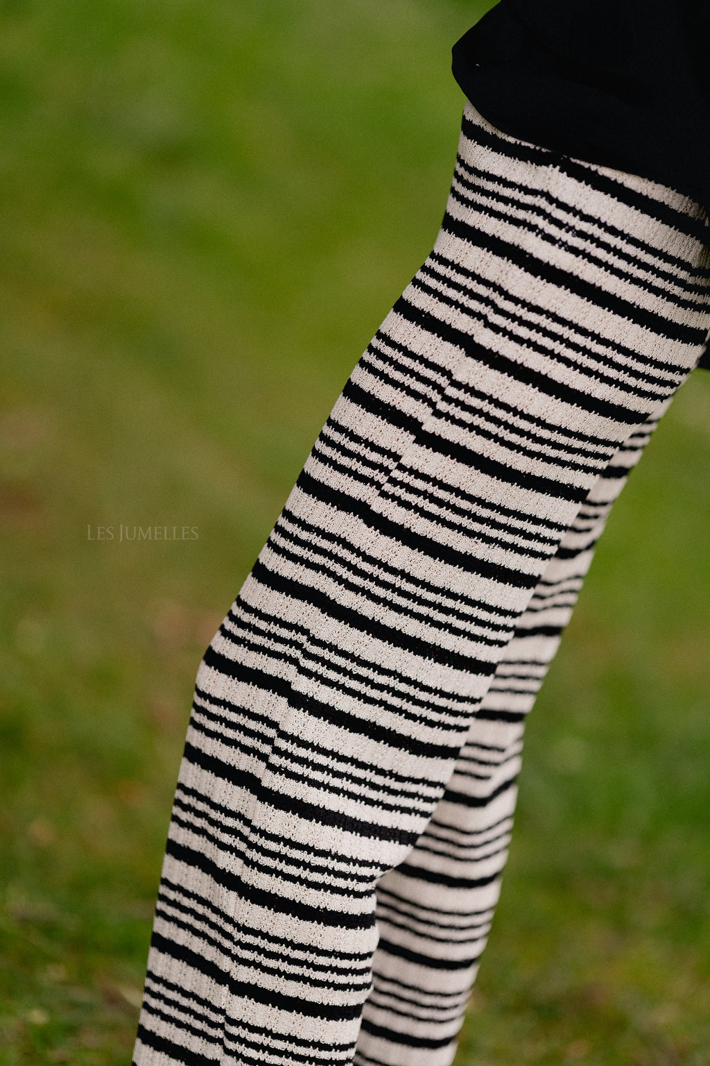 Finn trousers black/cream stripes