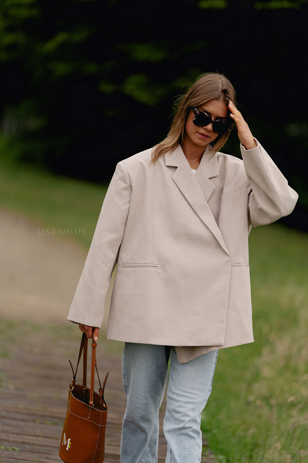 Chloe oversized blazer beige – Les Jumelles