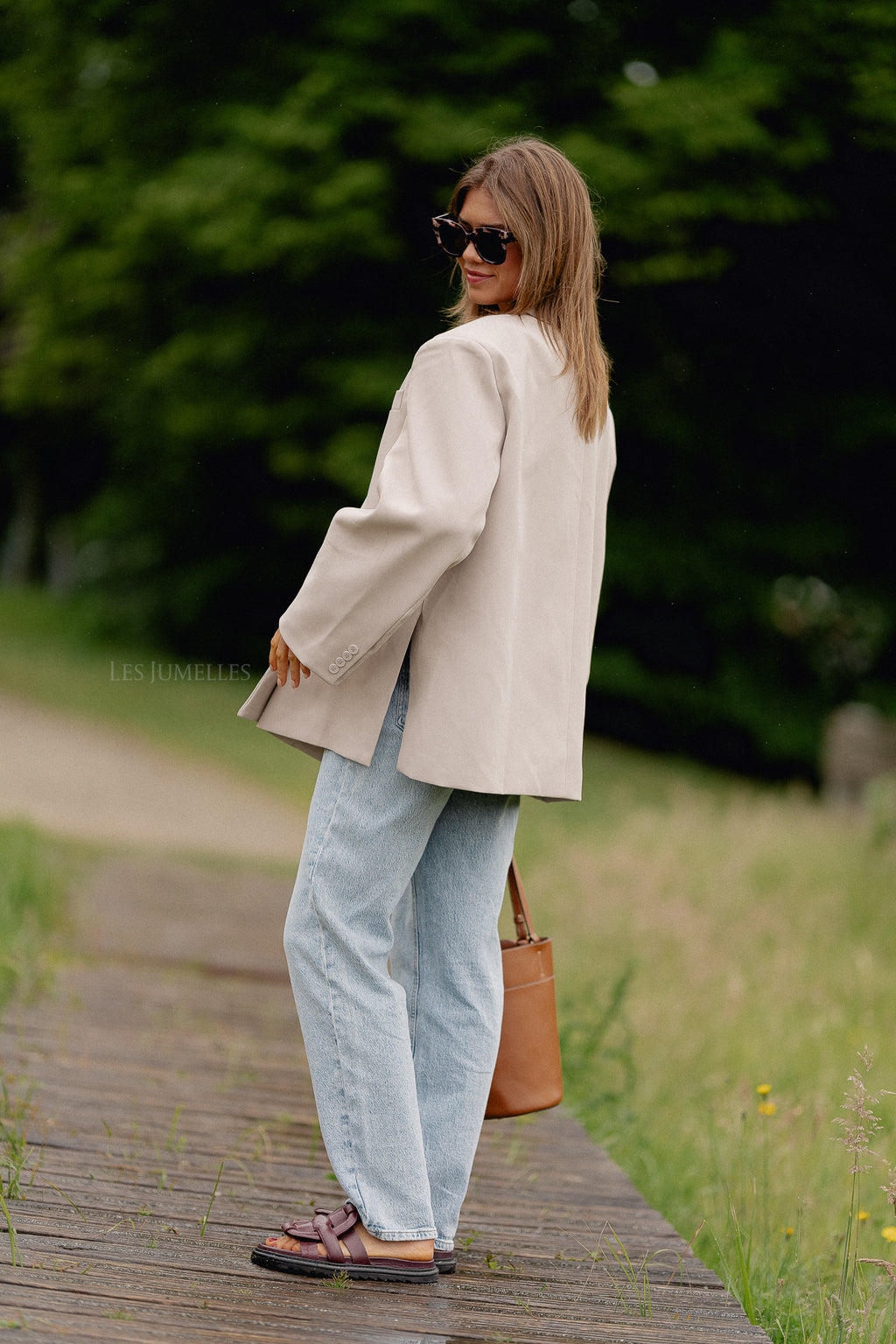Chloe oversized blazer beige